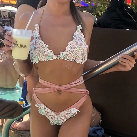 Rhinestone Crocheted Bikini - Picture 6 of 6